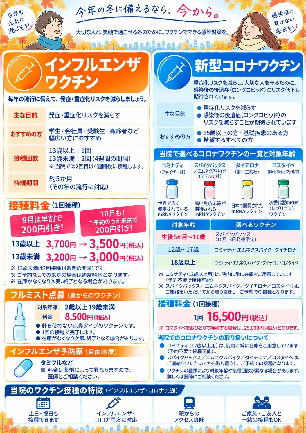 インフルエンザワクチン・コロナワクチン